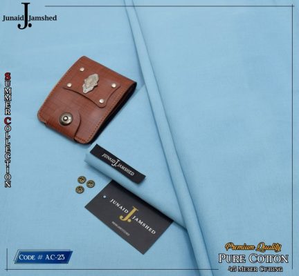 Junaid Jamshed Paper Cotton and Hard Cotton Unstitched Fabric for Men – 4.5 Meter Summer Collection