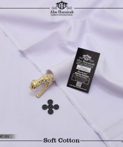 "Premium Cotton Suit by Abu Hurairah – Unstitched Fabric Sale"