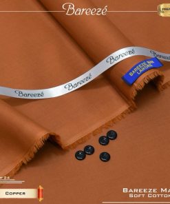 "Men’s Unstitched Suit by Bareeze – Soft Cotton Collection"