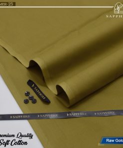 "Sapphire Cotton Unstitched Suit – Elegant and Soft Fabric for Men"