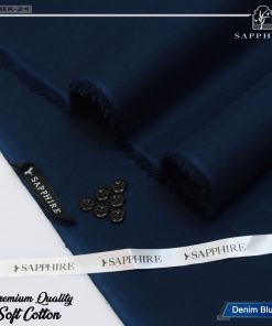 "Unstitched Men’s Suit – Sapphire Pure Cotton Collection"