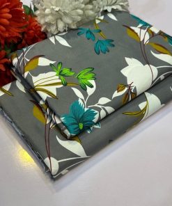 "Women’s Cotton 2-Piece Suit – Unstitched Fabric, Summer Sale"