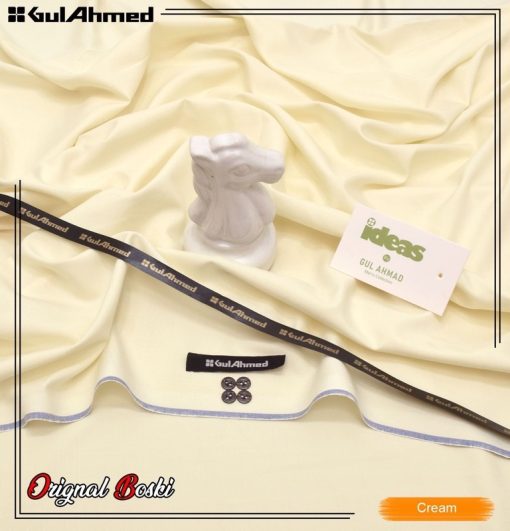 Jalwa Store Cream Boski Men’s Fabric – Gul Ahmed Inspired Unstitched