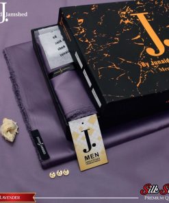 "Stylish J. Satin Cotton Suit for Men – Unstitched with Shine"