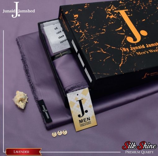 "Stylish J. Satin Cotton Suit for Men – Unstitched with Shine"