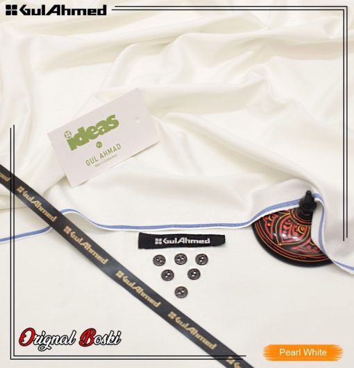 Off white Boski men’s unstitched fabric from Jalwa Store – Gul Ahmed-style finish