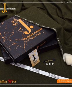"Junaid Jamshed Wool Suit – Men’s Unstitched Fabric for Cold Weather"
