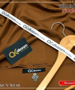 "Alkaram Breathable Wash & Wear Suit – Unstitched Fabric for Men"