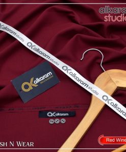 "Alkaram Men’s Wash and Wear Suit – Unstitched Fabric"