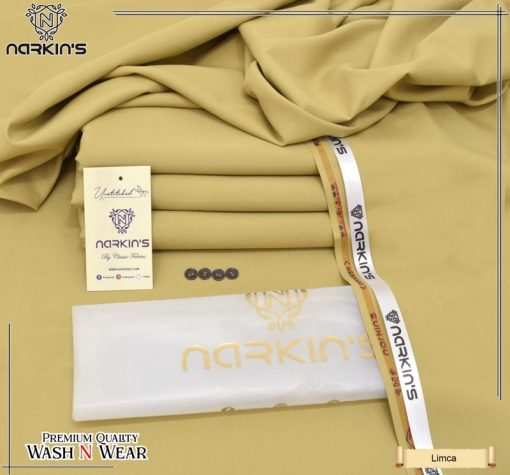 Narkin Fahad Wash and Wear Winter Suit – Midweight Unstitched Fabric for Men with Smooth Drape