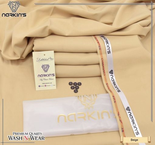 Narkin Rafia Unstitched Wash and Wear Suit for Winter – Soft & Breathable Fabric for Men