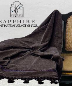 "Sapphire Men’s Velvet Shawl – Traditional and Warm"