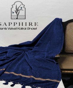 "Winter Collection Men’s Shawl – Sapphire Velvet Edition"