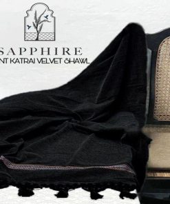 "Premium Sapphire Shawl for Men – Soft Velvet Fabric"