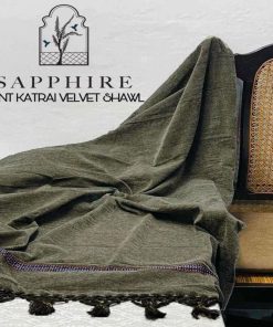 "Sapphire Velvet Shawl for Men – Winter Luxury Wrap"