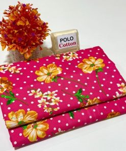 Design 210 – Women’s 2 Piece Allover Cotton Unstitched Summer Suit with Elegant Print