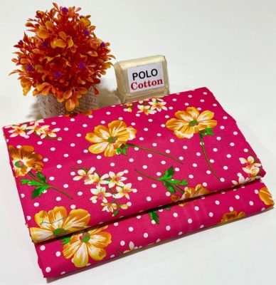 Design 210 – Women’s 2 Piece Allover Cotton Unstitched Summer Suit with Elegant Print