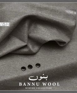 Bannu wool men unstitched suit winter wear fabric in dark grey – premium Faisalabad textile