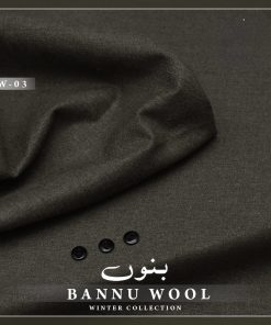 Soft finish Bannu wool fabric for unstitched men’s winter suit – 4-meter length, 55 inch wide