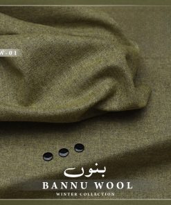 Traditional Bannu wool fabric for men – unstitched winter wear 4-meter suit fabric with 55 inch width