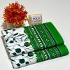 Summer cotton suit for girls with printed front and plain trouser