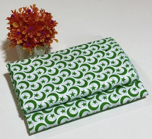 Women’s 2 Piece Green White Allover Printed Cotton Suit for 14 August – Design 235