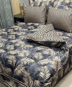 Elegant Printed 6 Pcs Bedding Set for Double Bed