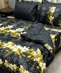 King Size 6 Piece Bedding Set with Printed Razai