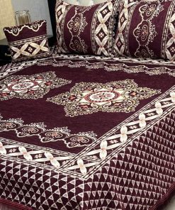 King Size 4PCS Velvet Jacquard Bedsheet | SKU-01