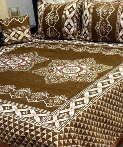 Elegant King Size 4PCS Velvet Jacquard Bedsheet | SKU-06