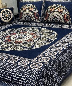 Velvet Jacquard 4PCS King Size Bedsheet Set | SKU-08
