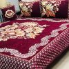 Designer King Size 4PCS Velvet Jacquard Bedsheet | SKU-11