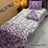 Vibrant Single Size Printed 3 Pcs Vicky Razai Set with lightweight 500 GSM quilt, mix cotton bedsheet, and pillow cover for single bed warmth and style.