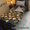 Elegant Single Size Printed Vicky Razai Set with soft 500 GSM quilt, matching bedsheet, and pillow cover for cozy single bed warmth.