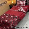 Colorful Single Size Vicky Razai Set with 3 pieces including warm quilt, mix cotton bedsheet, and pillow cover for comfortable single bed sleep.