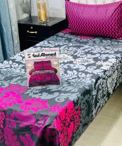 Smooth Texture Mix Cotton Bedsheet with Pillow Covers