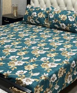 breathable crystal cotton bedsheet with colorful print