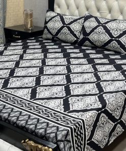 3D crystal cotton bedsheet printed 3pc set