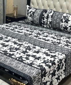 breathable crystal cotton bedsheet with colorful print