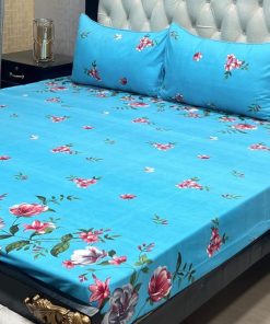 unique 3D printed bedsheet with soft cotton texture comfortable crystal cotton sheet with classic 3D print premium double bed crystal cotton 3pc bedding set