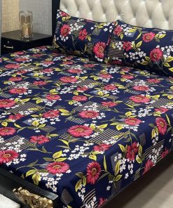 fancy crystal cotton bedsheet with realistic 3D print modern home decor bedsheet in crystal cotton fabric