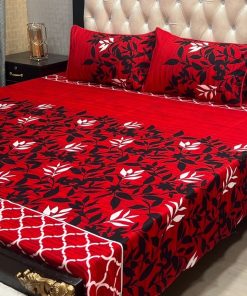 breathable crystal cotton bedsheet with colorful print