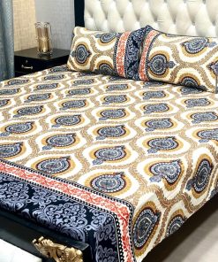 3D crystal cotton bedsheet printed 3pc set