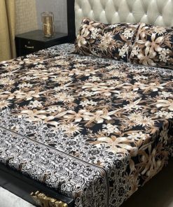 breathable crystal cotton bedsheet with colorful print