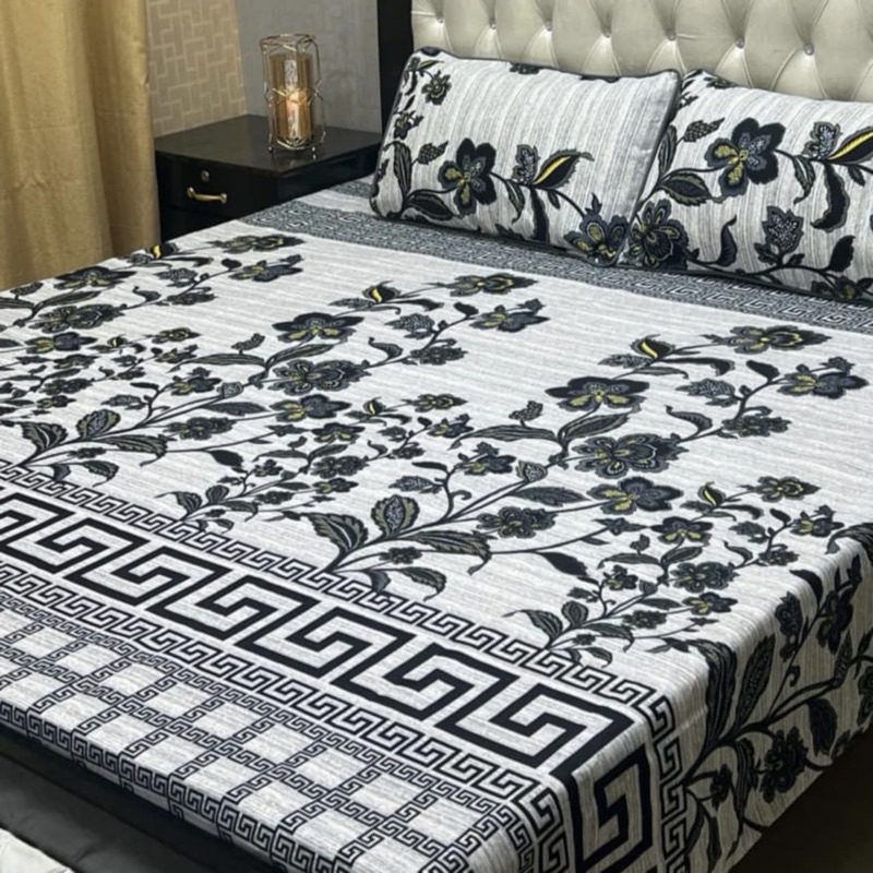 3D artwork cotton bedsheet with premium crystal fabric
