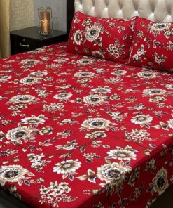 soft touch crystal cotton bedsheet with high quality stitching