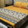 classic 3D design bedsheet in crystal cotton fabric breathable cotton bedsheet with premium 3D pattern