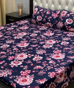 stylish floral 3D crystal cotton bedsheet geometric print 3D cotton bedsheet for modern bedrooms