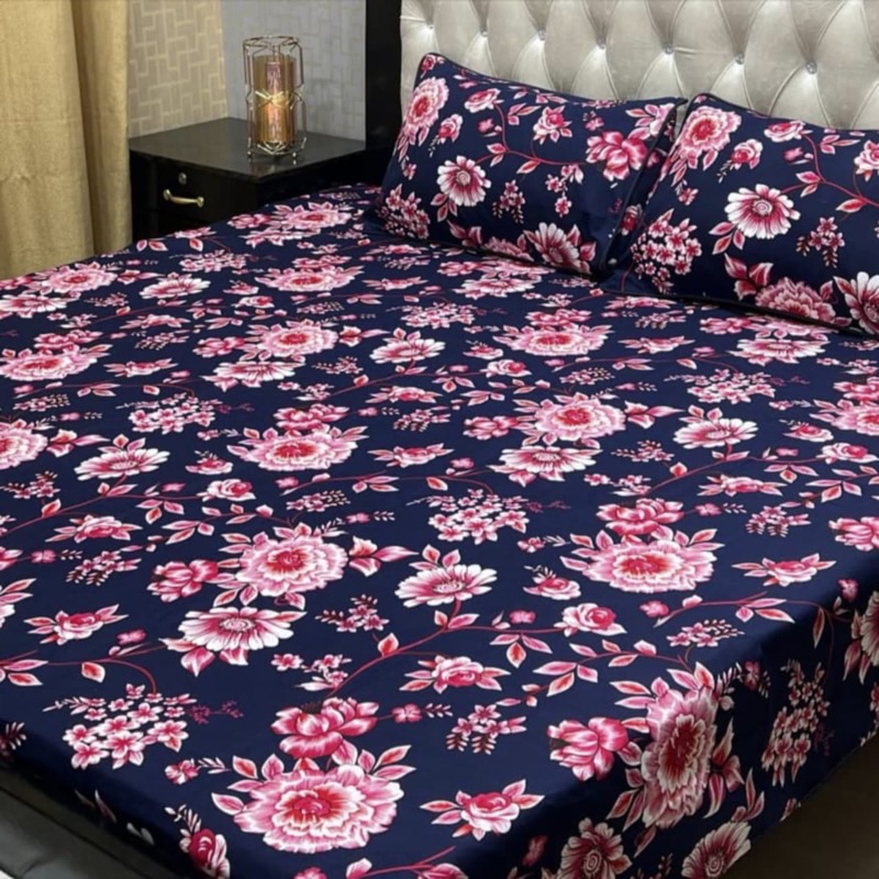 stylish floral 3D crystal cotton bedsheet geometric print 3D cotton bedsheet for modern bedrooms