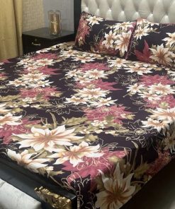 modern 3D cotton bedsheet with rich color printing